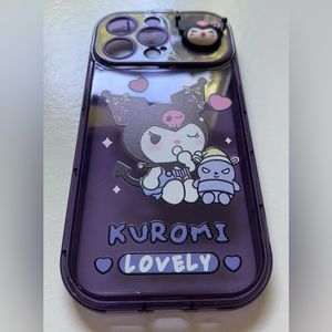 Kuromi Purple IPhone case (iPhone 14 Plus) with 3D keychain